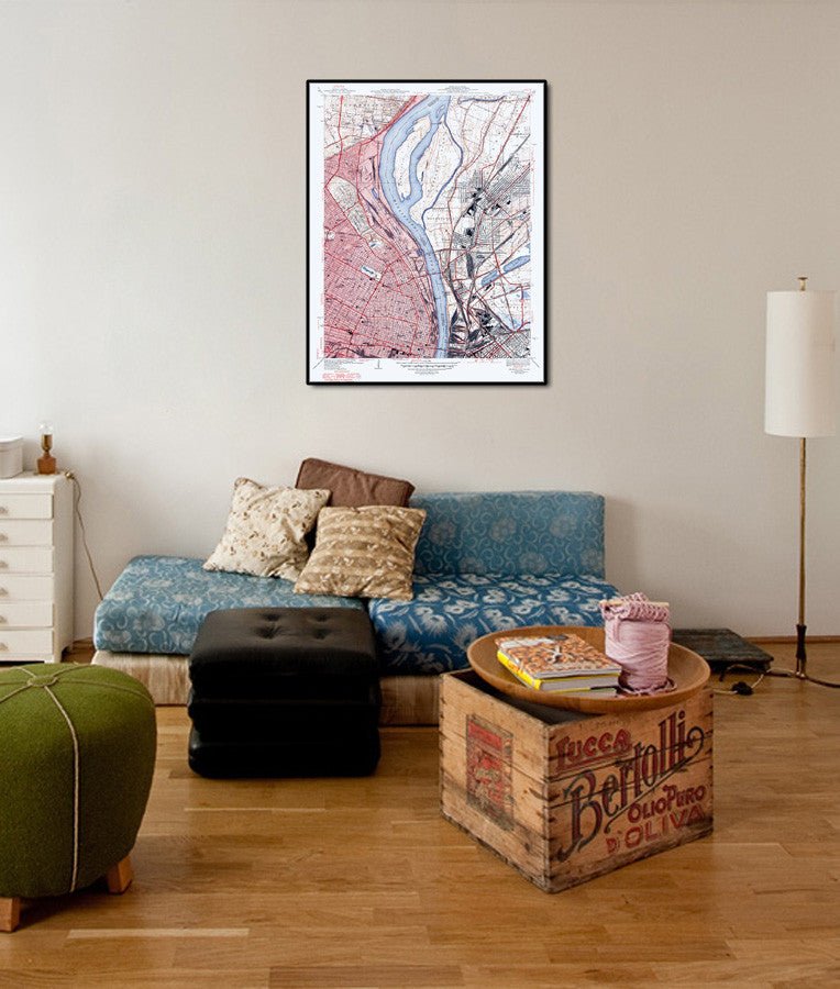 1250' contour; beginning of marked 'rapds' on USGS quads