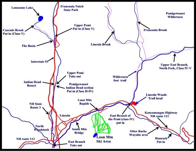 Map of the Upper Pemi region