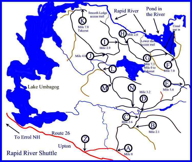 Rapid River shuttle map