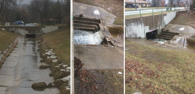 Entrance to ~295' box culvert