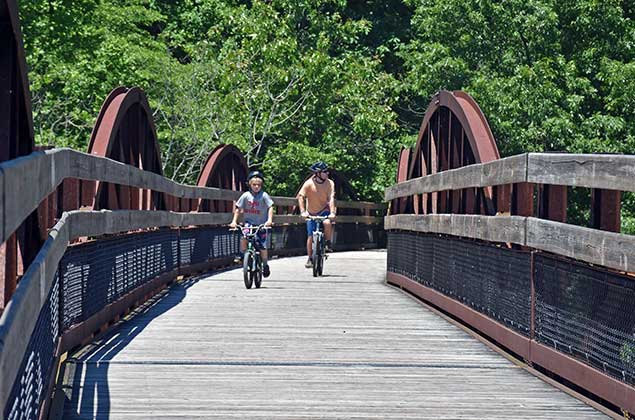 ATV trail crosses on an old Railroad Bridge
