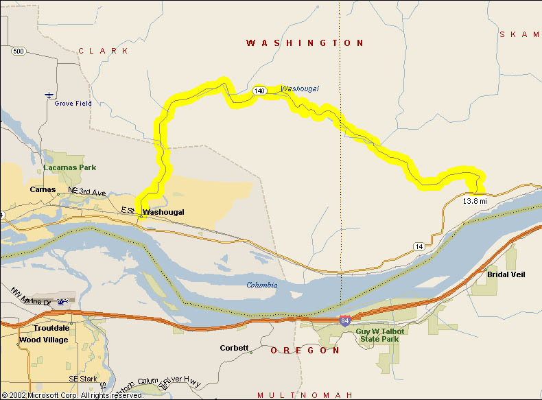 Washougal River Mercantile, Canyon Creek Road Bridge (Main Washougal), Take-out