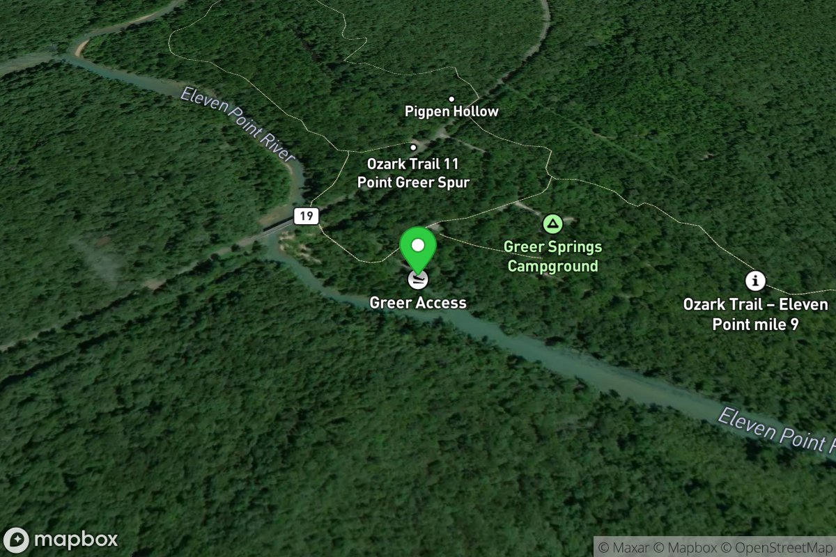 Greer Crossing at State Highway 19 Bridge Put-In