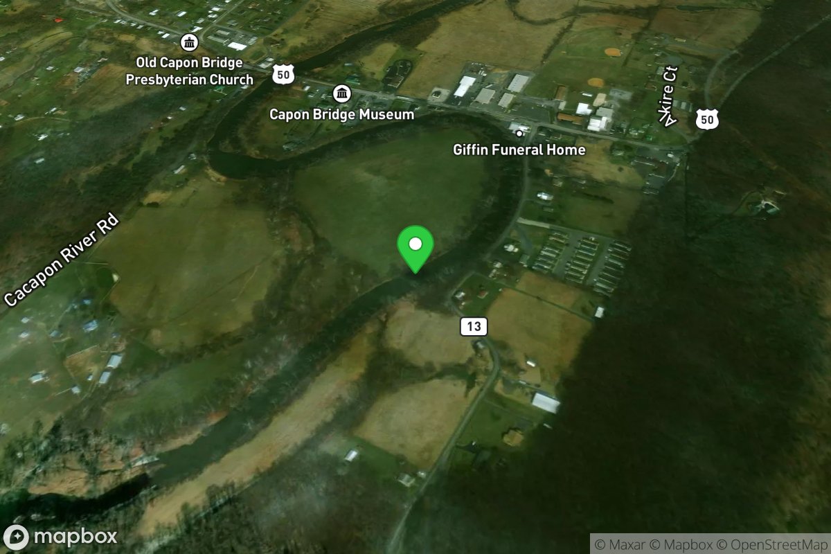 New Christian Church Rd river access - .25 mile upstream from Capon Bridge