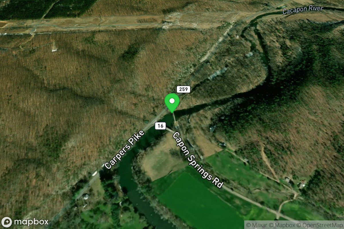 Put-in at Cacapon Lake Whipple Truss Bridge