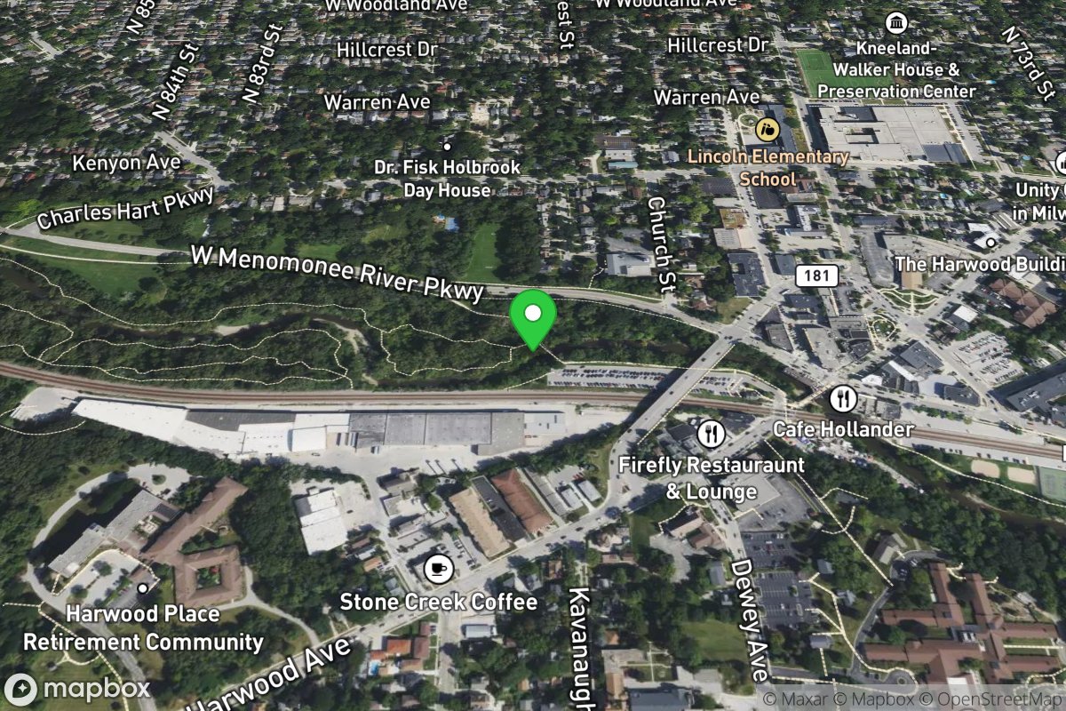 Oak Leaf Trail (bike path) Bridge / Red Store Lot