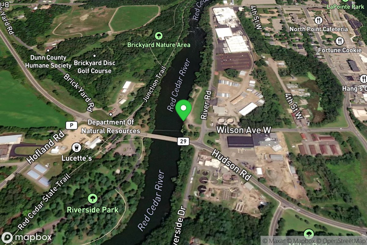 Red Cedar River Access at Hwy 29