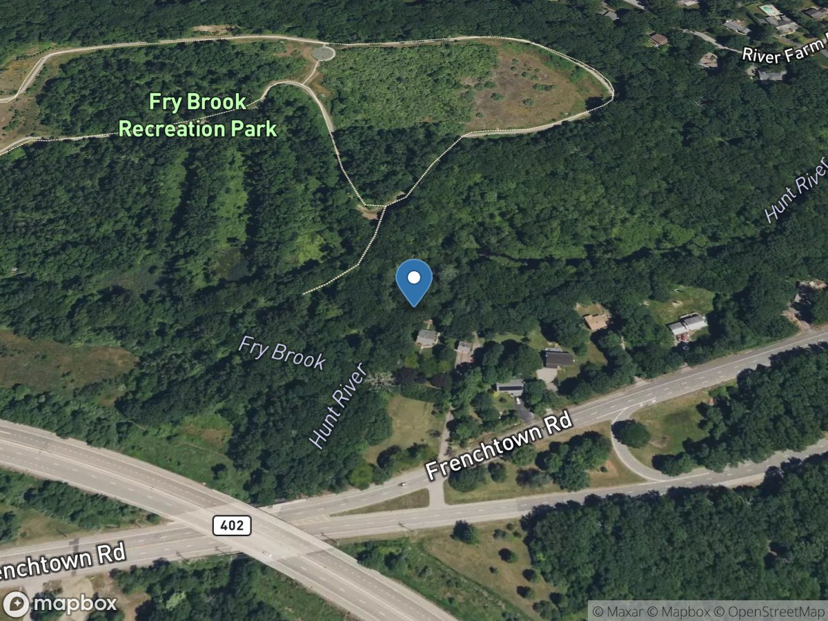 Hunt River 250 Ft Ds Fry Brk at Frenchtown, RI location