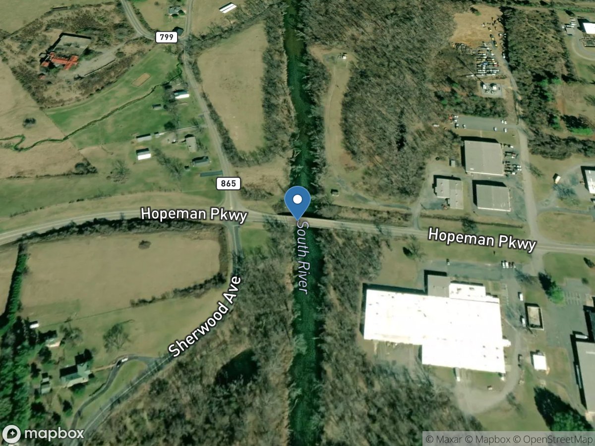 South River near Dooms, VA location