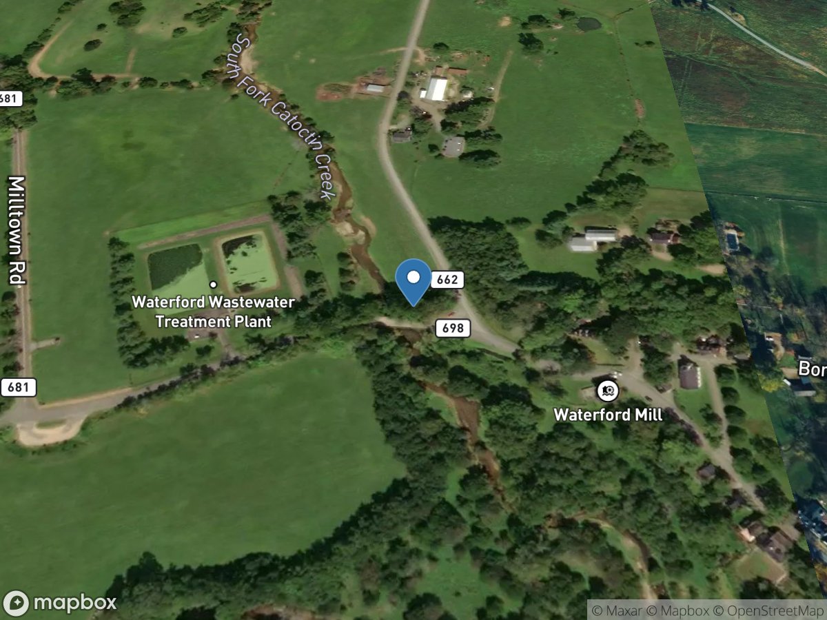 S F Catoctin Creek at Rt 698 near Waterford, VA location