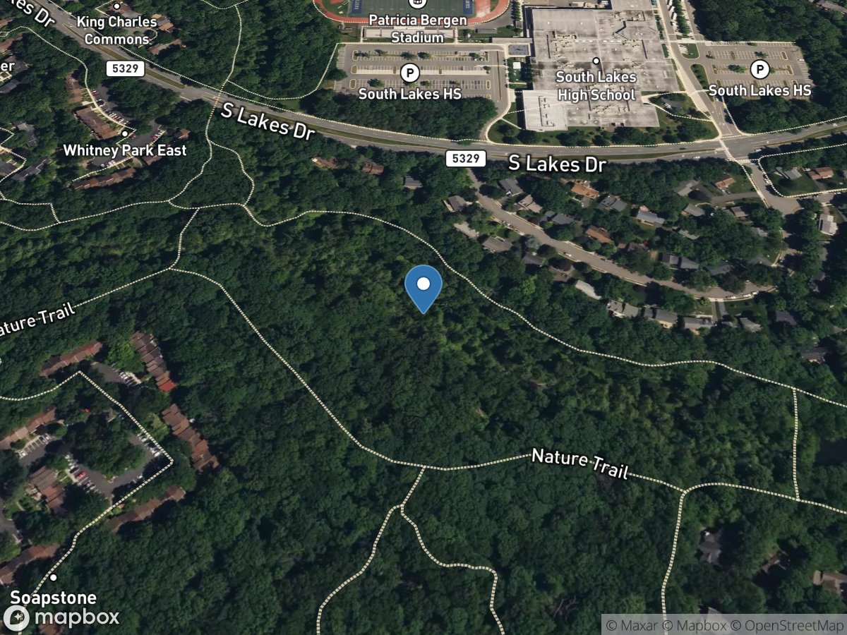 Snakeden Branch above Lake Audubon at Reston, VA location