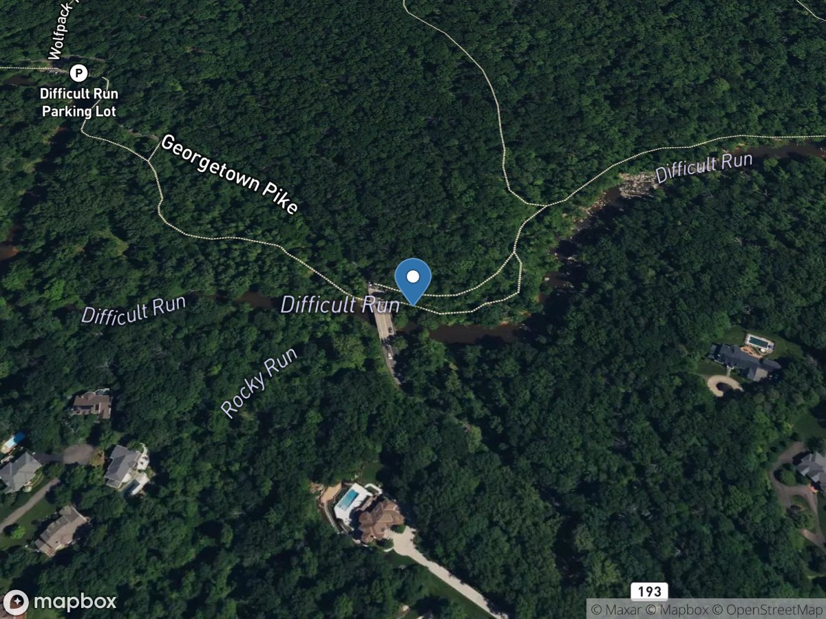 Difficult Run near Great Falls, VA location