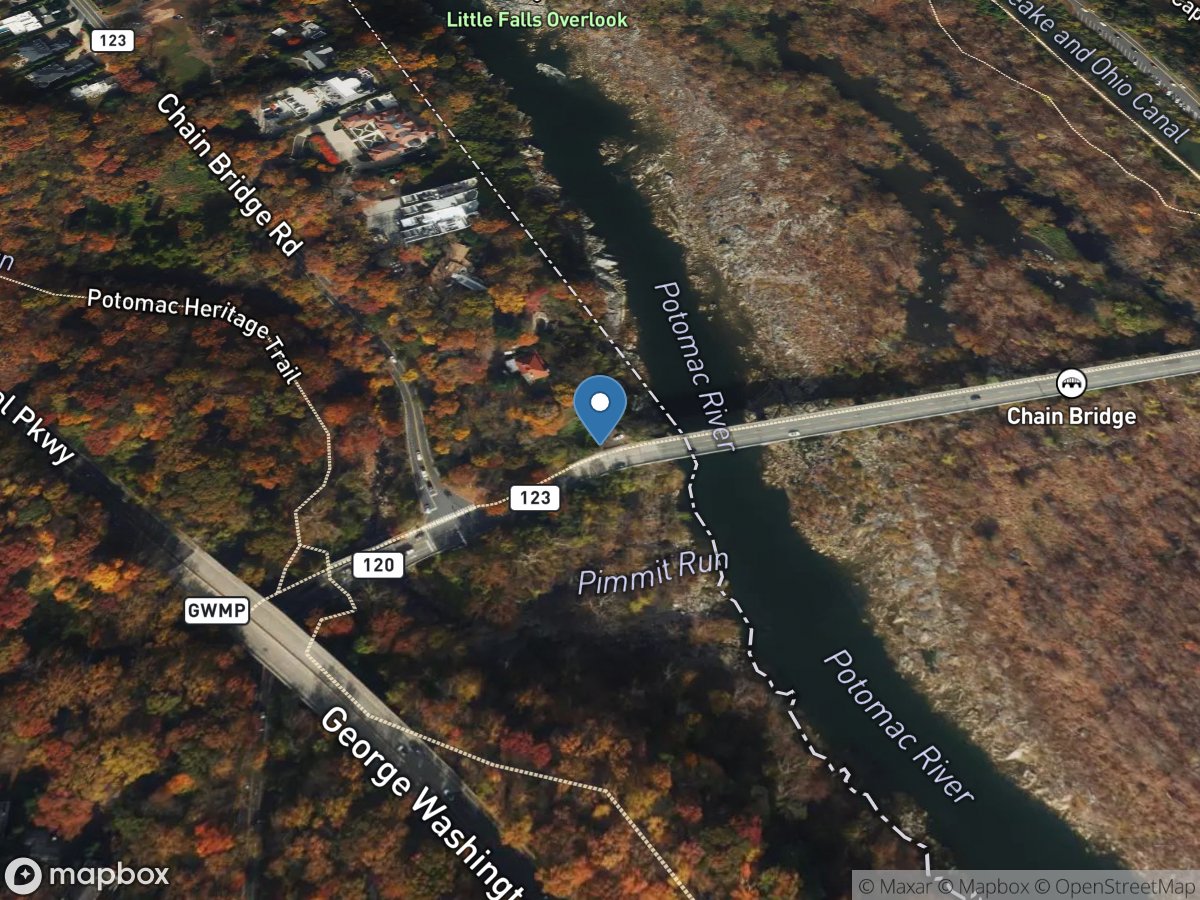 Potomac River at Chain Bridge, at Washington, DC location