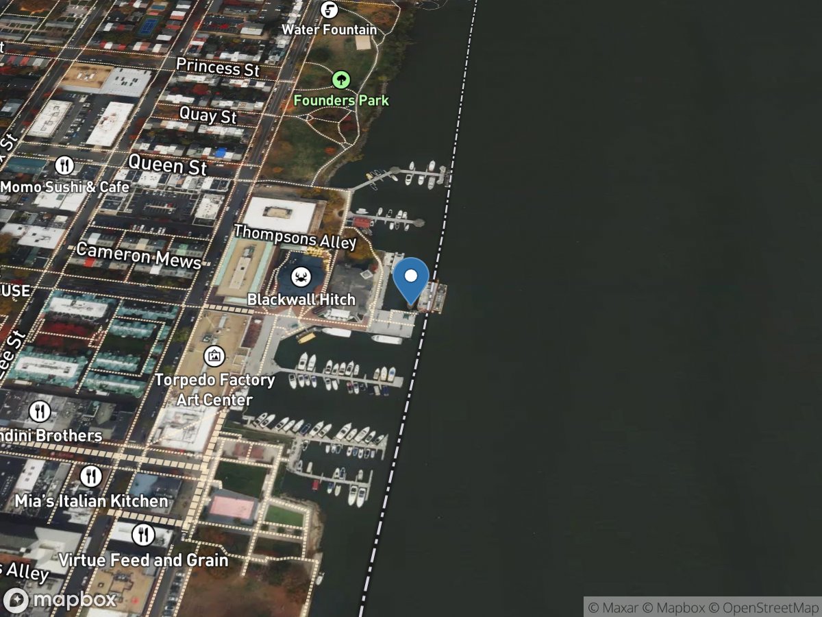 Potomac River at Cameron ST Dock at Alexandria, VA location