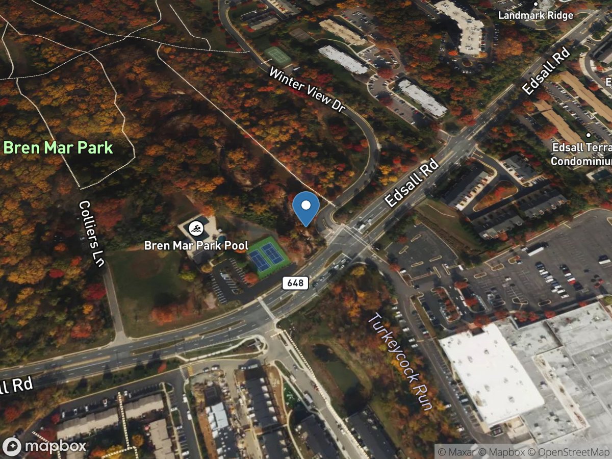 Turkeycock Run at Edsall Road at Alexandria, VA location