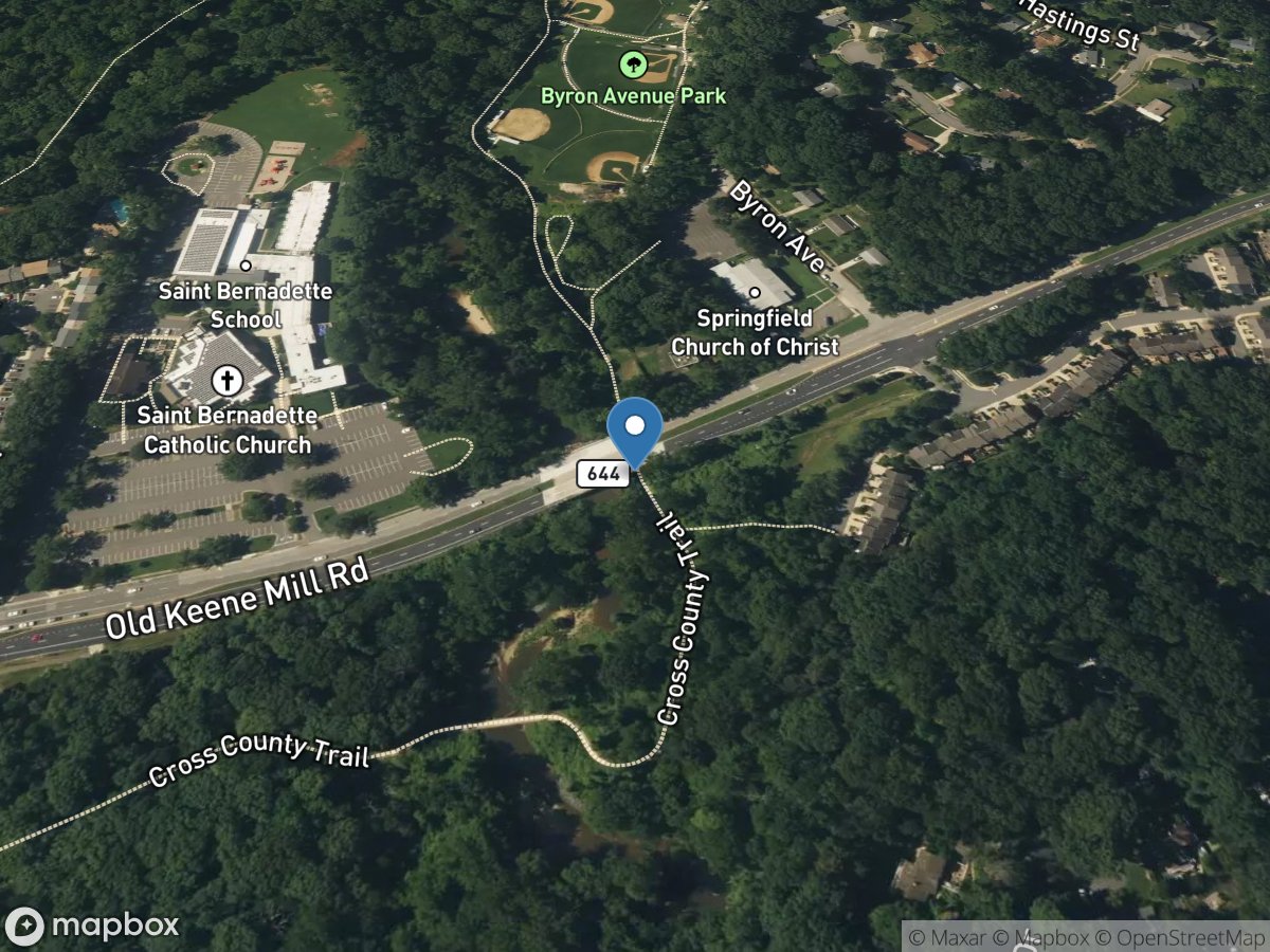 Accotink Creek at Keene Mill Road at Springfield, VA location