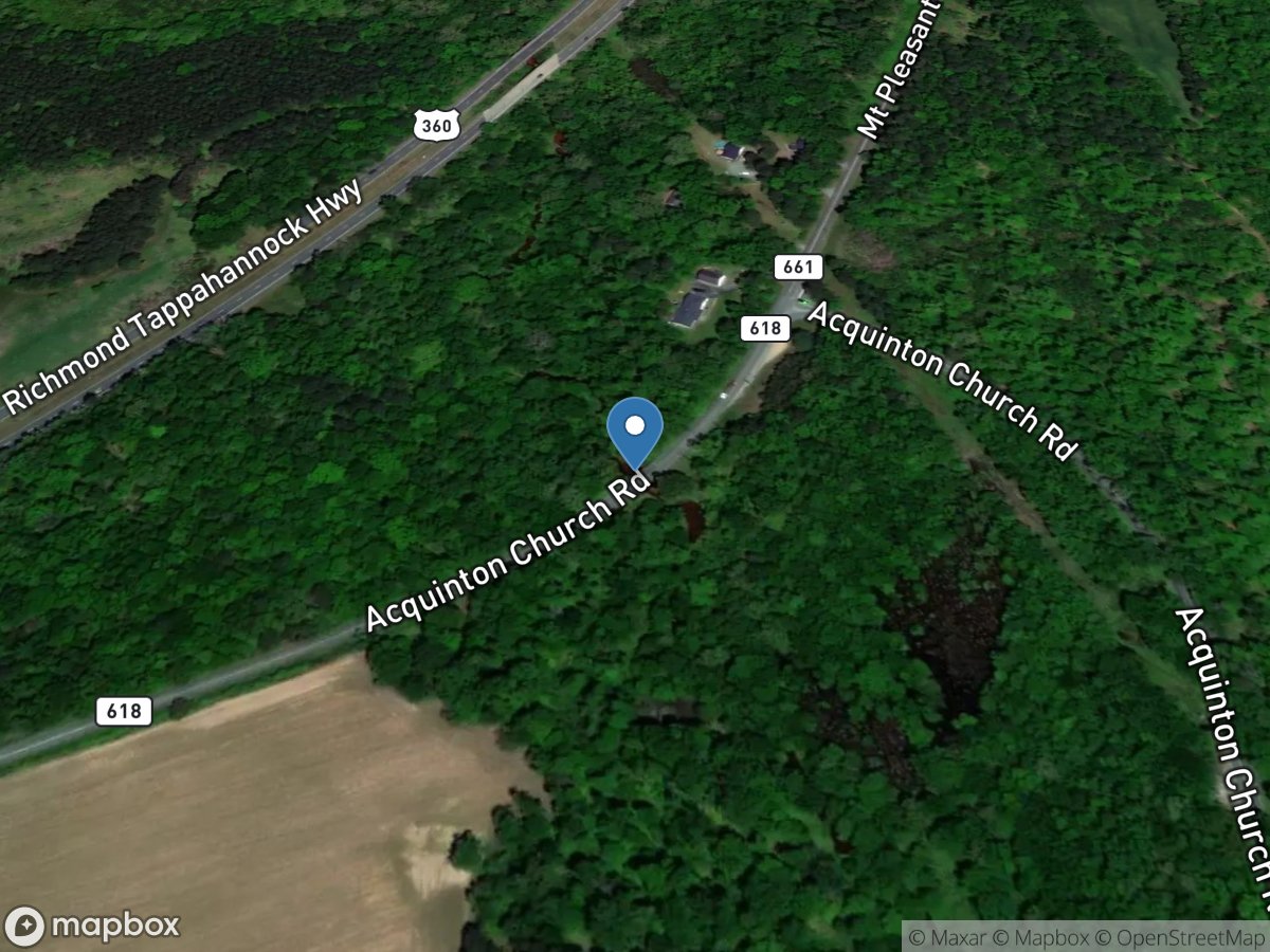 Moncuin Creek below US Highway 360 near Manquin, VA location