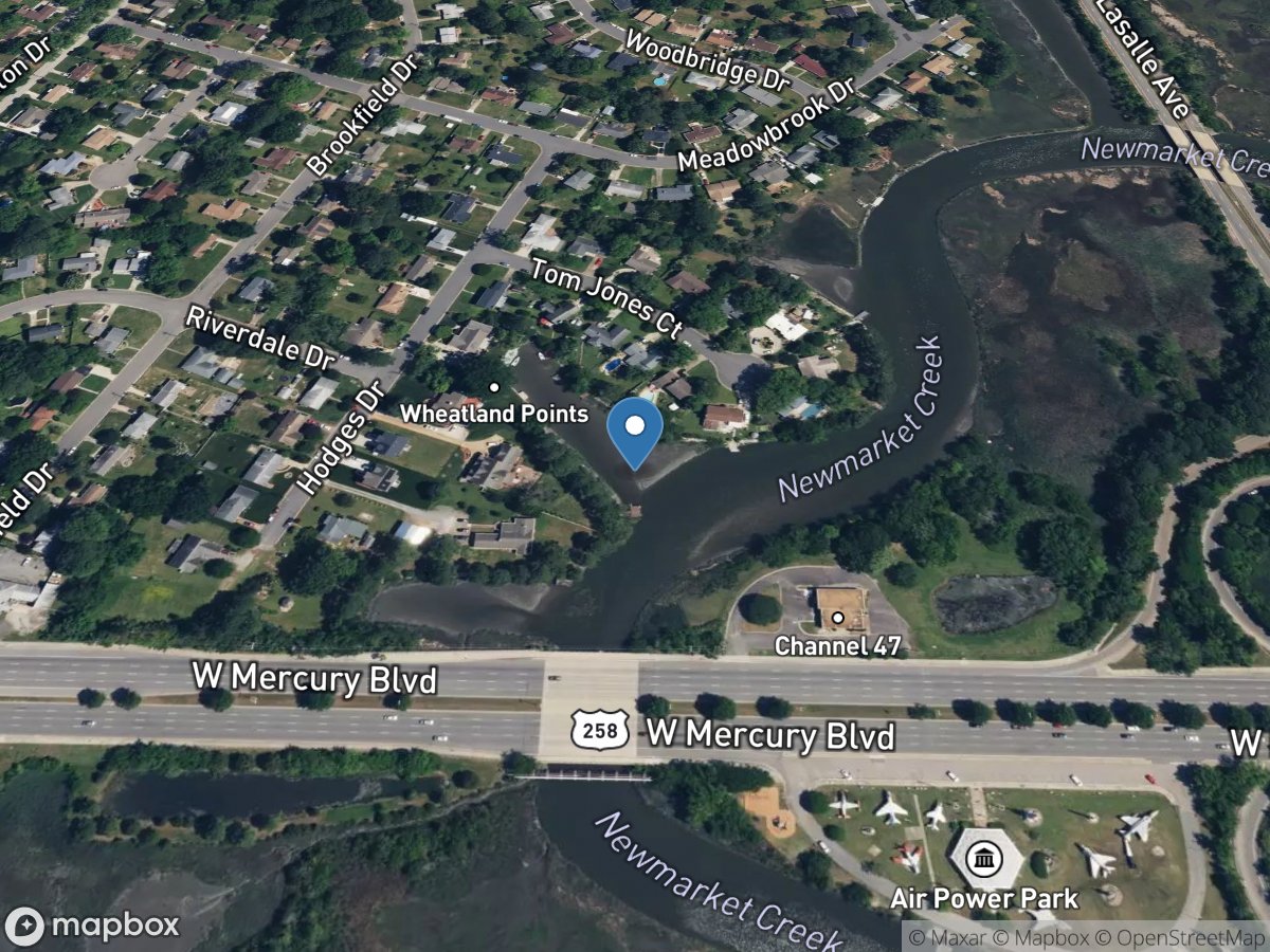 Newmarket Creek at Mercury Boulevard at Hampton, VA location