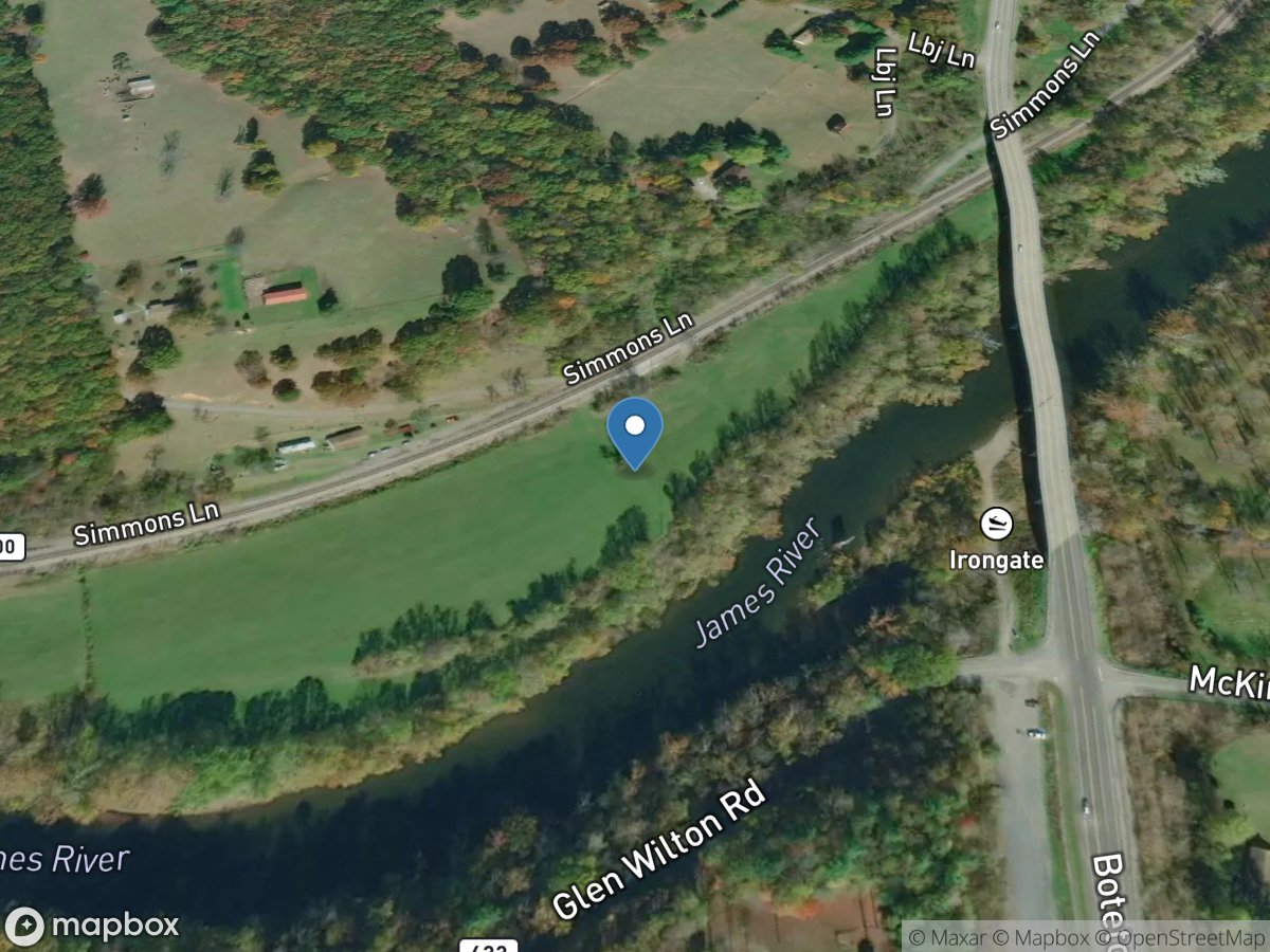 James River at Lick Run, VA location