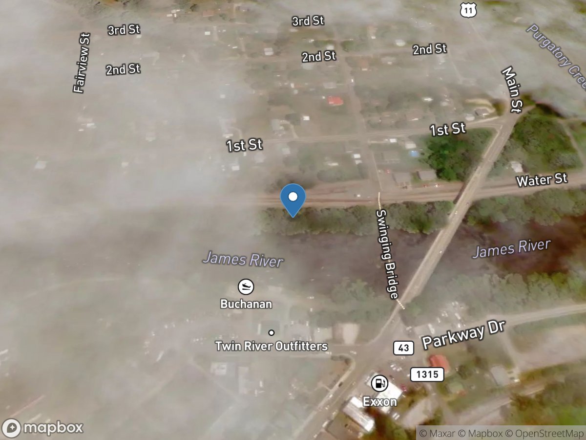 James River at Buchanan, VA location