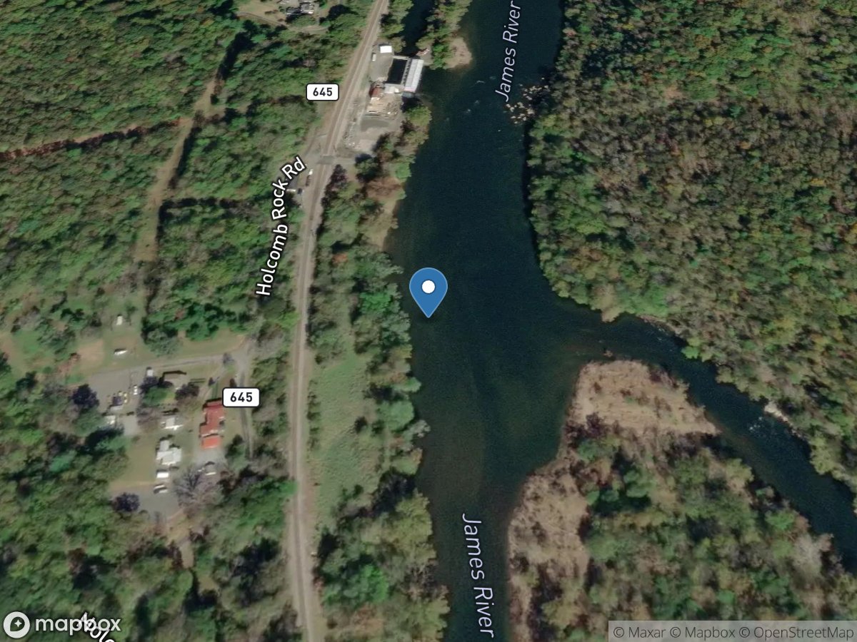 James River at Holcomb Rock, VA location