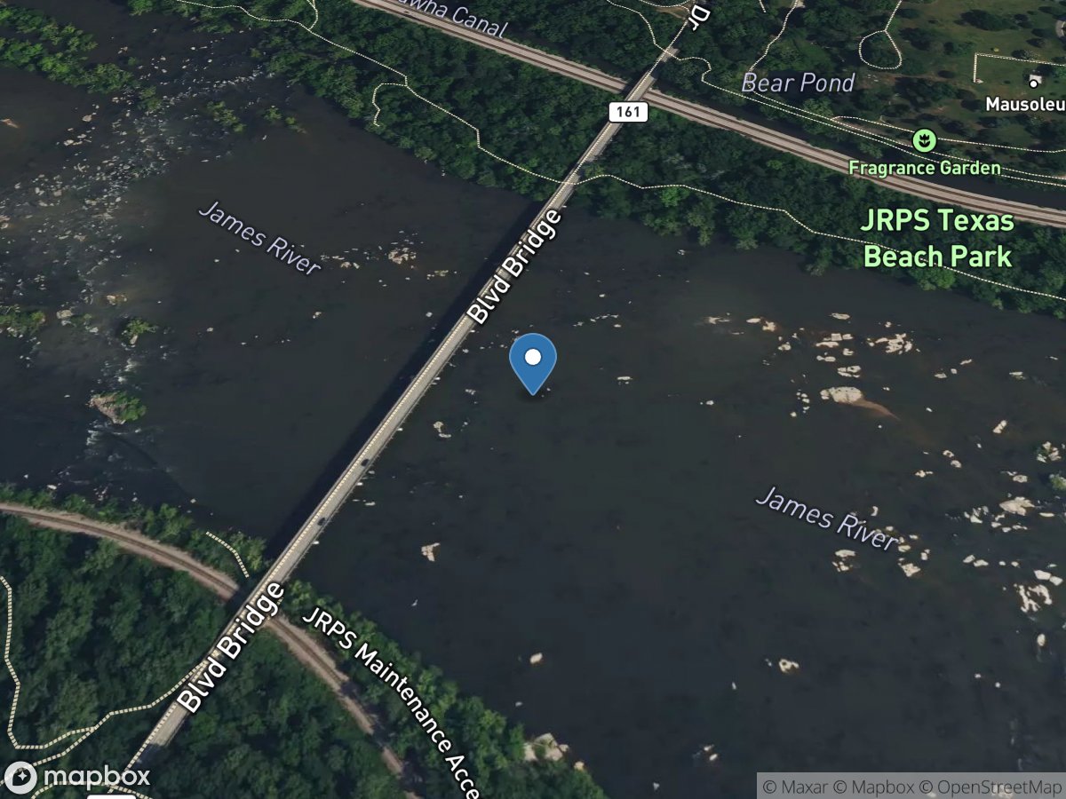 James River at Boulevard Bridge at Richmond, VA location