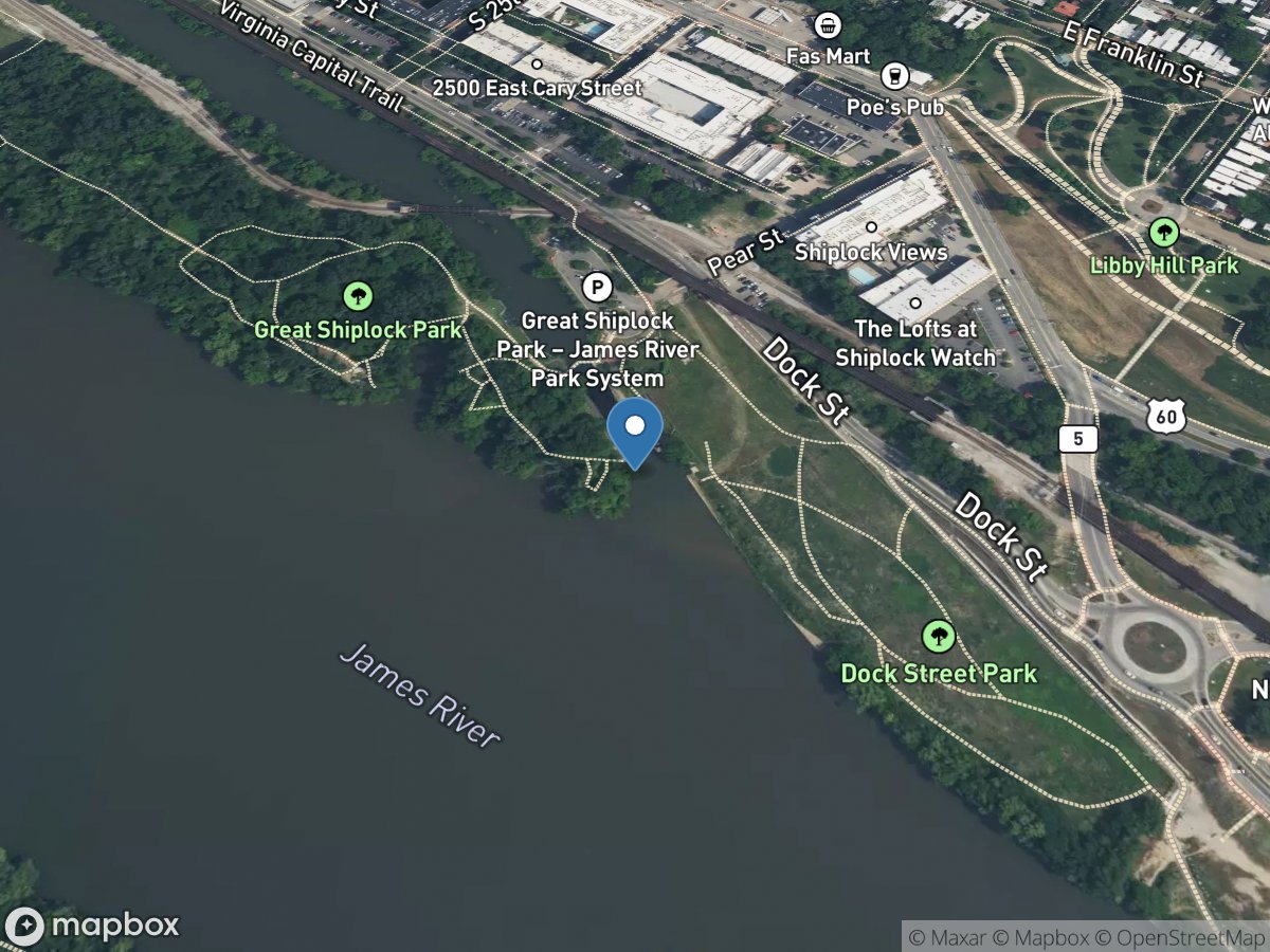 James River at City Locks at Richmond, VA location