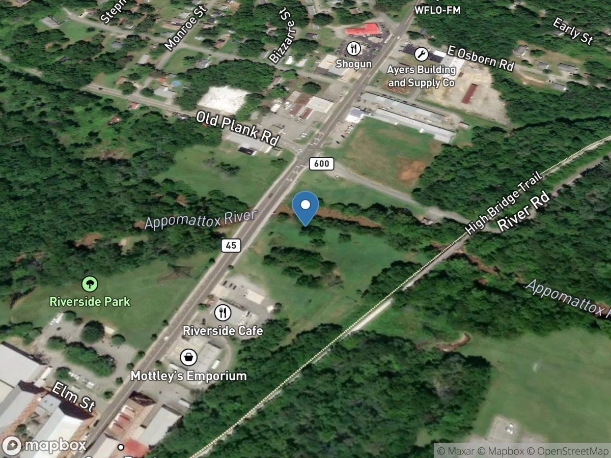 Appomattox River at Farmville, VA location