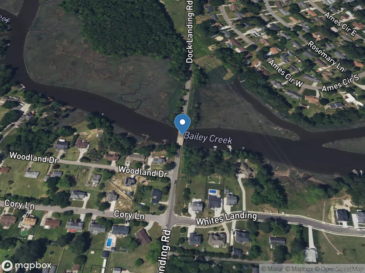 Bailey Creek at Dock Landing Road at Chesapeake, VA location