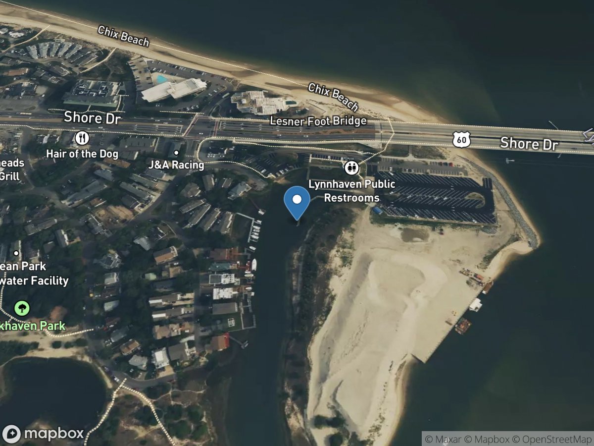 Lynnhaven River Inlet near Virginia Beach, VA location