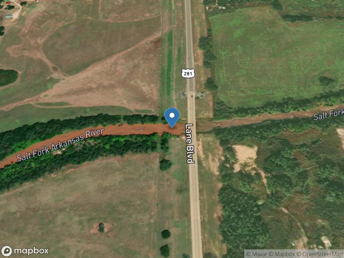 Salt Fork Arkansas River near Alva, OK location