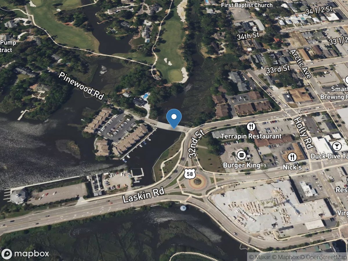 Little Neck Creek at Pinewood Road at VA Beach, VA location