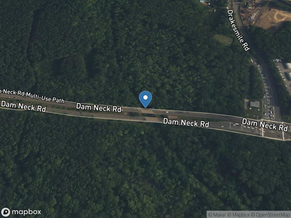 West Neck Creek at DAM Neck Road at Mapleton, VA location