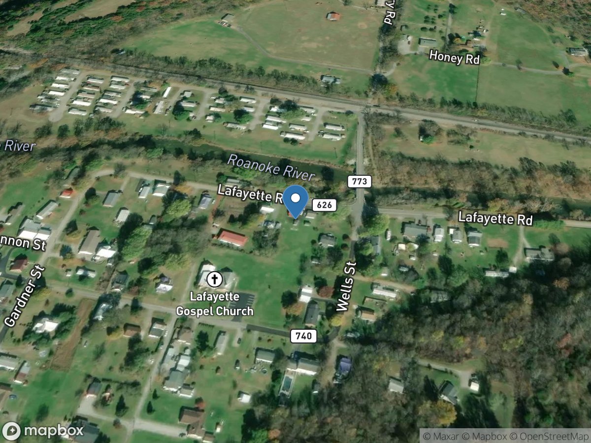 Roanoke River at Lafayette, VA location