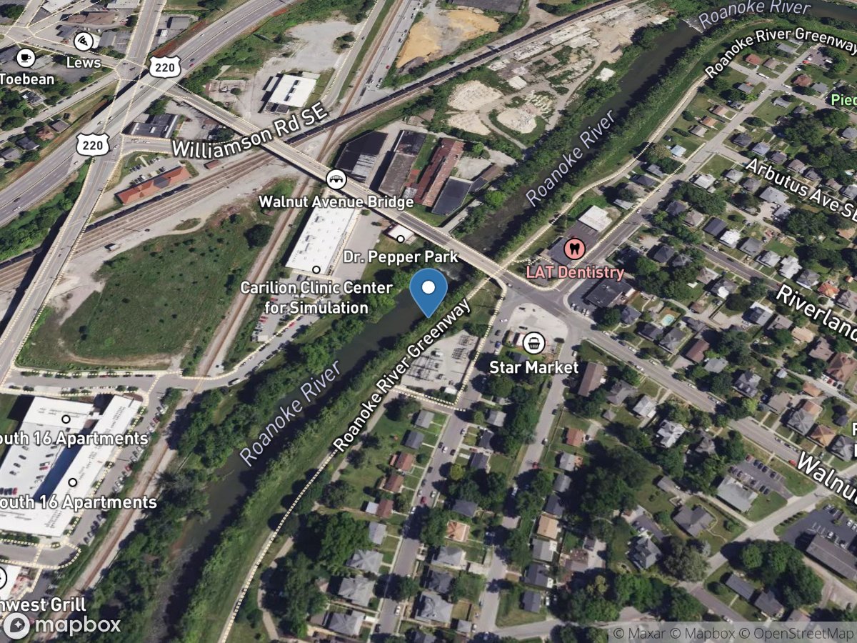 Roanoke River at Roanoke, VA location