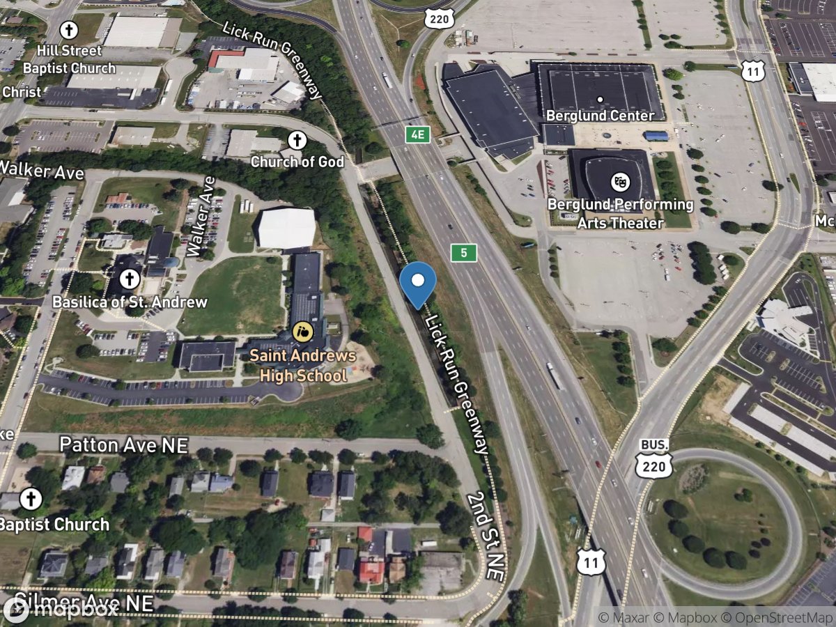 Lick Run above Patton Avenue at Roanoke, VA location