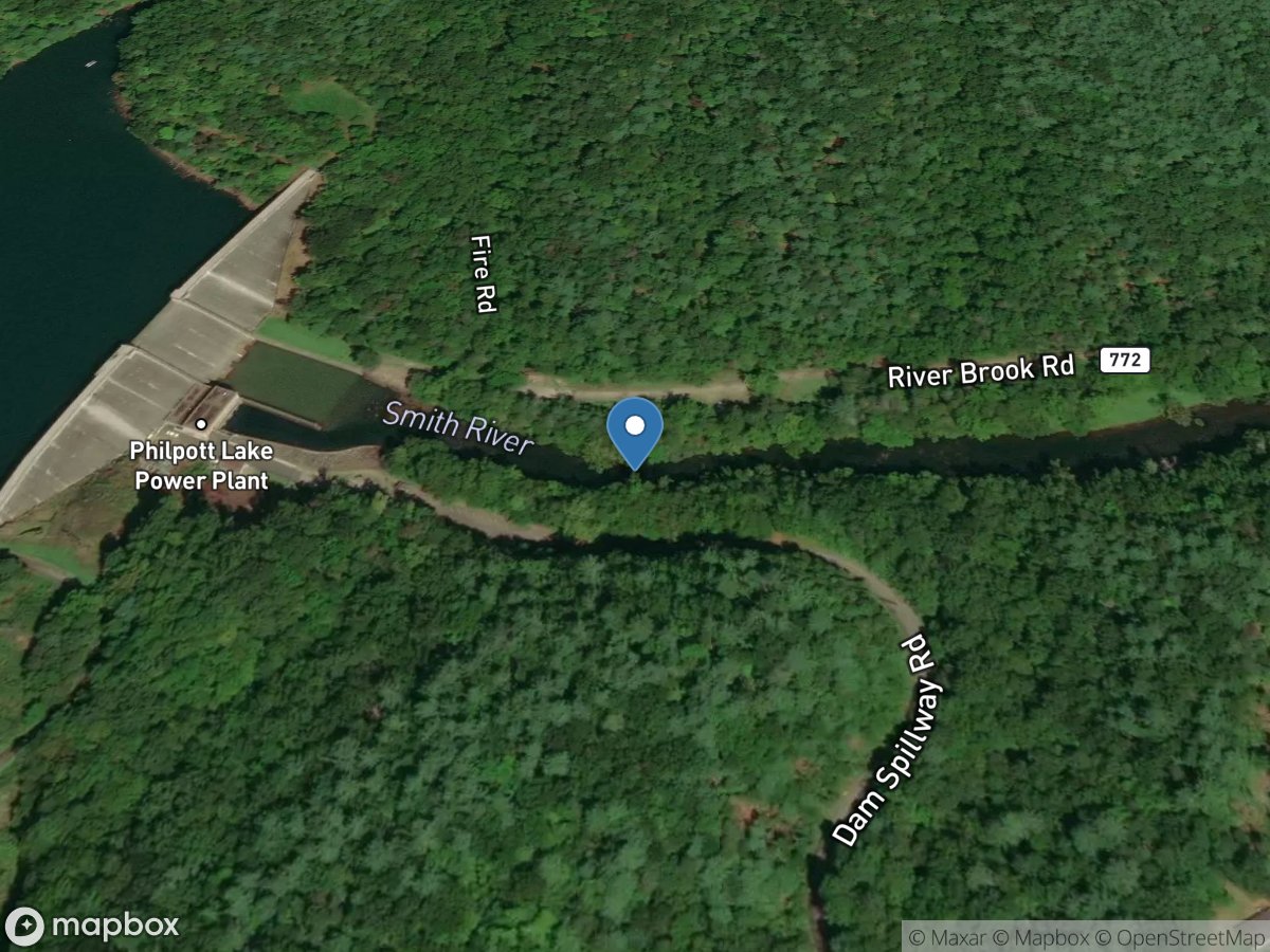 Smith River near Philpott, VA location