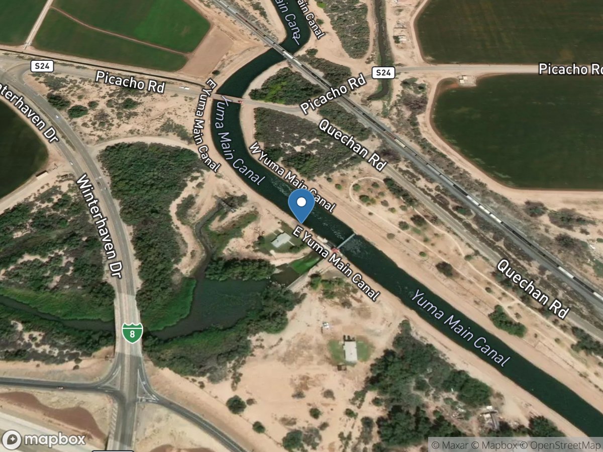 Yuma Main Canal above Wasteway near Winterhaven, CA location