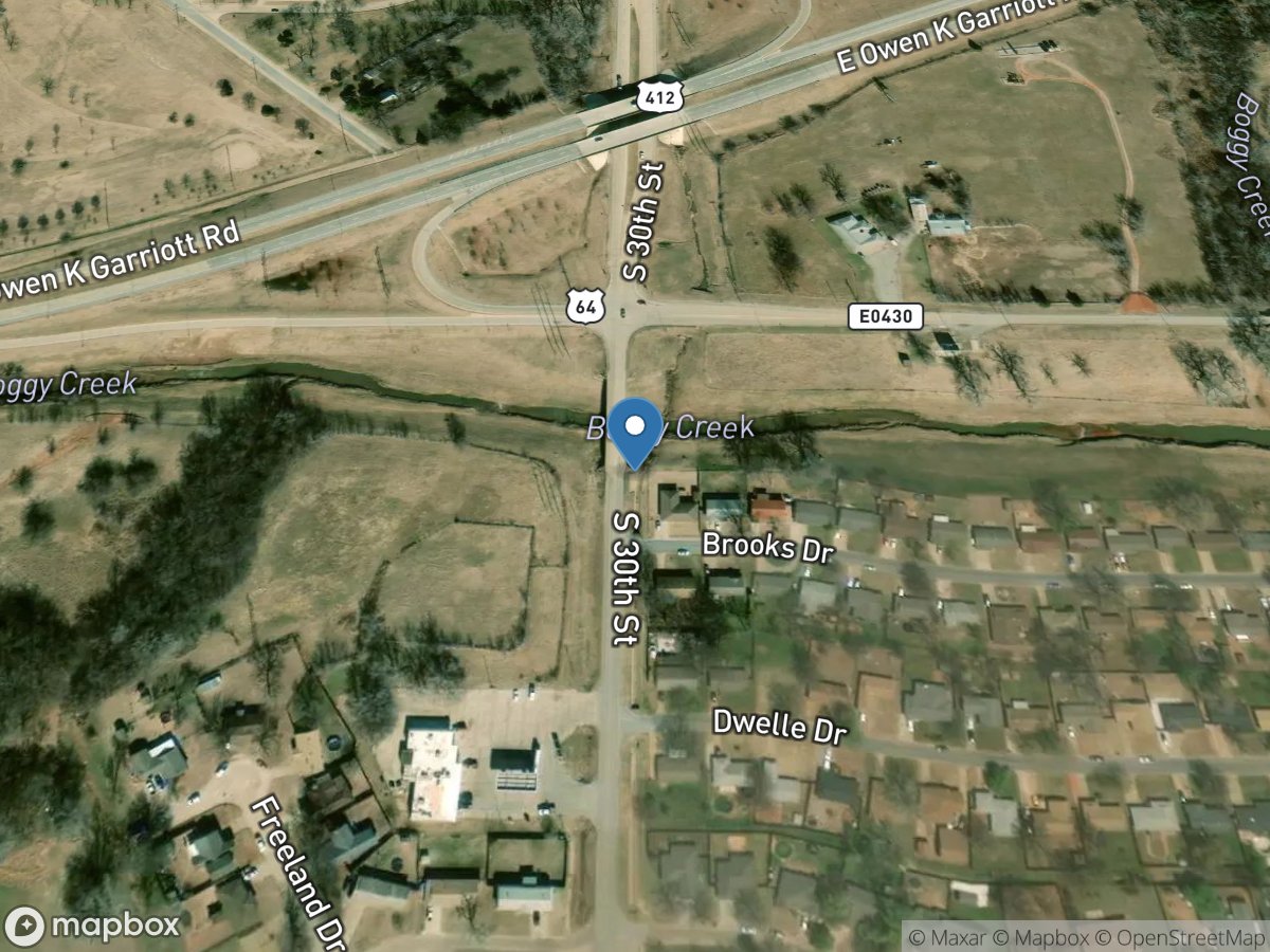 Boggy Creek at 30th Street at Enid, OK location