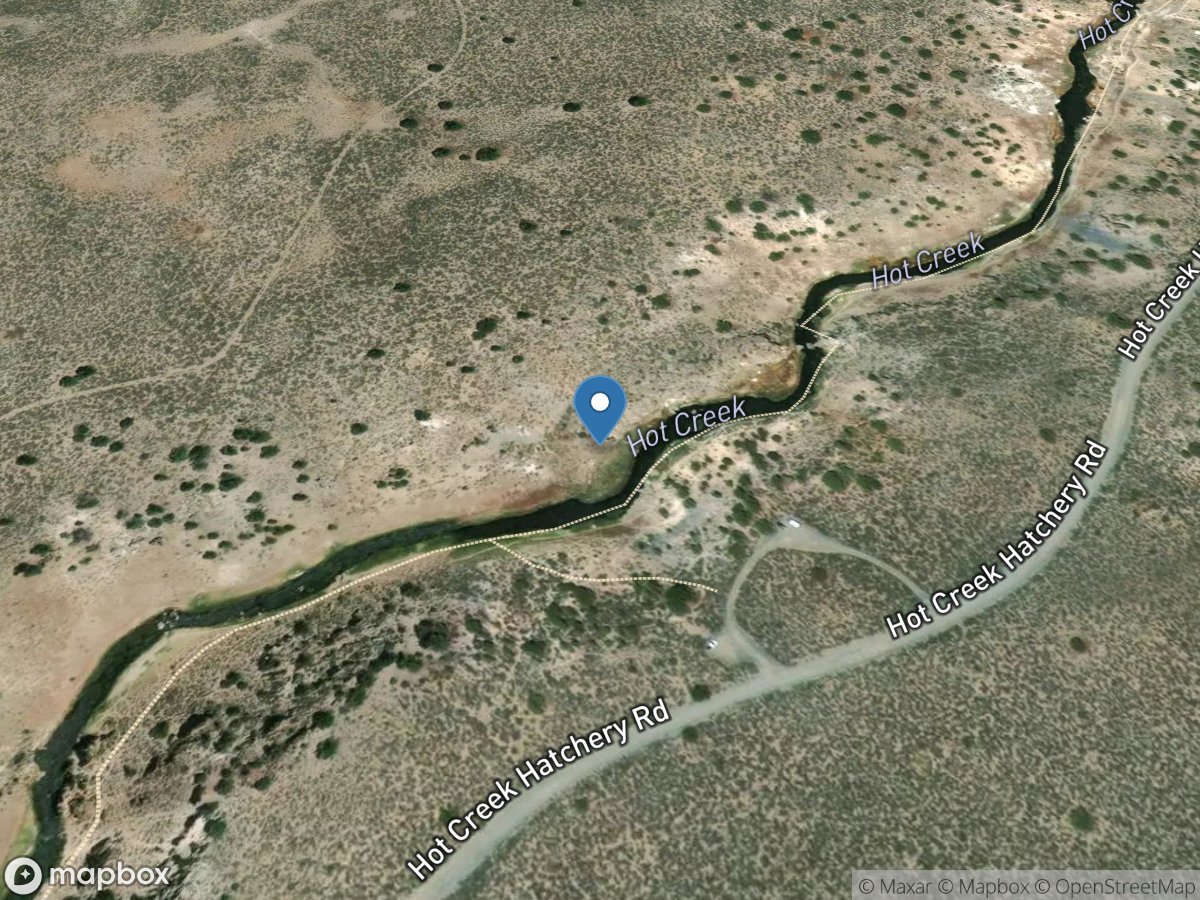 Hot Creek above Gorge Geyser near Mammoth Lakes CA location