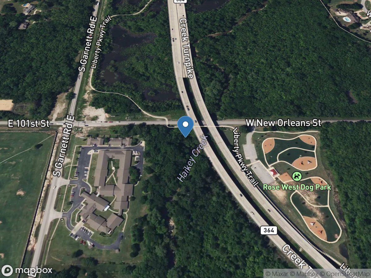 Haikey Creek at 101st Street South at Tulsa, OK location