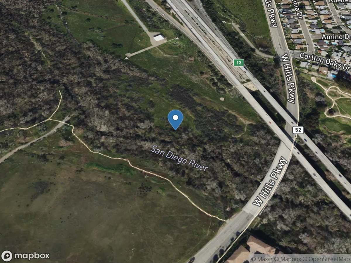 San Diego River a Mast Road near Santee CA location