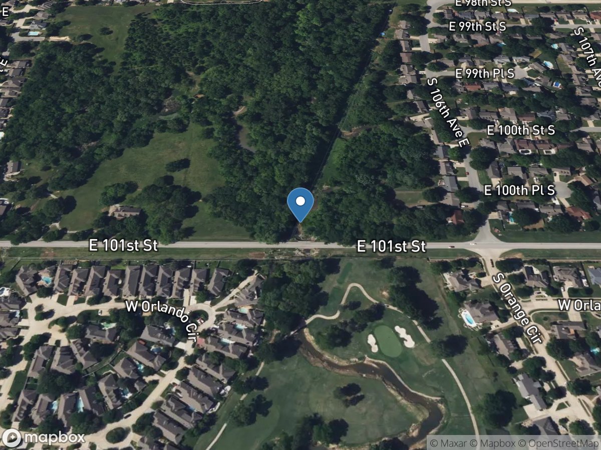 Little Haikey Creek at 101st Street South at Tulsa, OK location