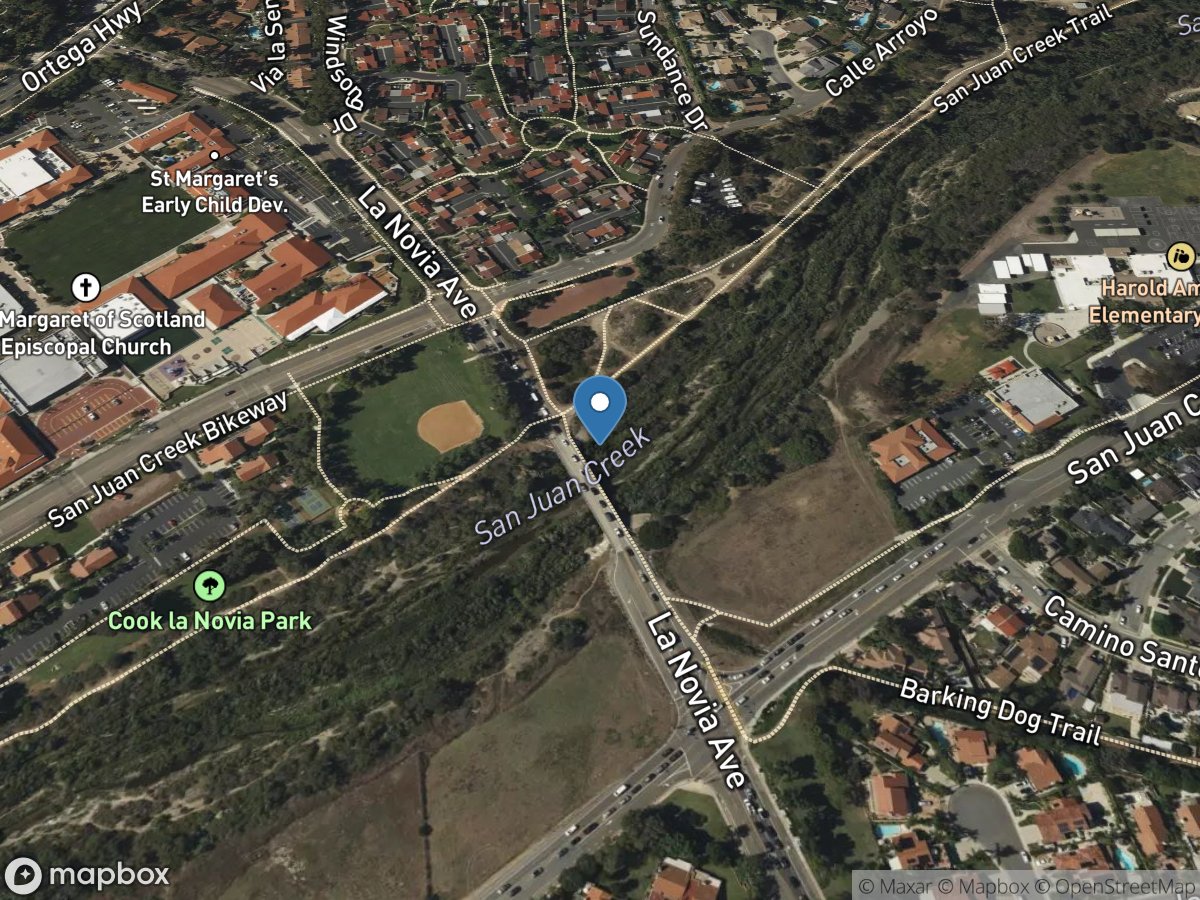 San Juan Creek at LA Novia ST Branch at San Juan Capis CA location