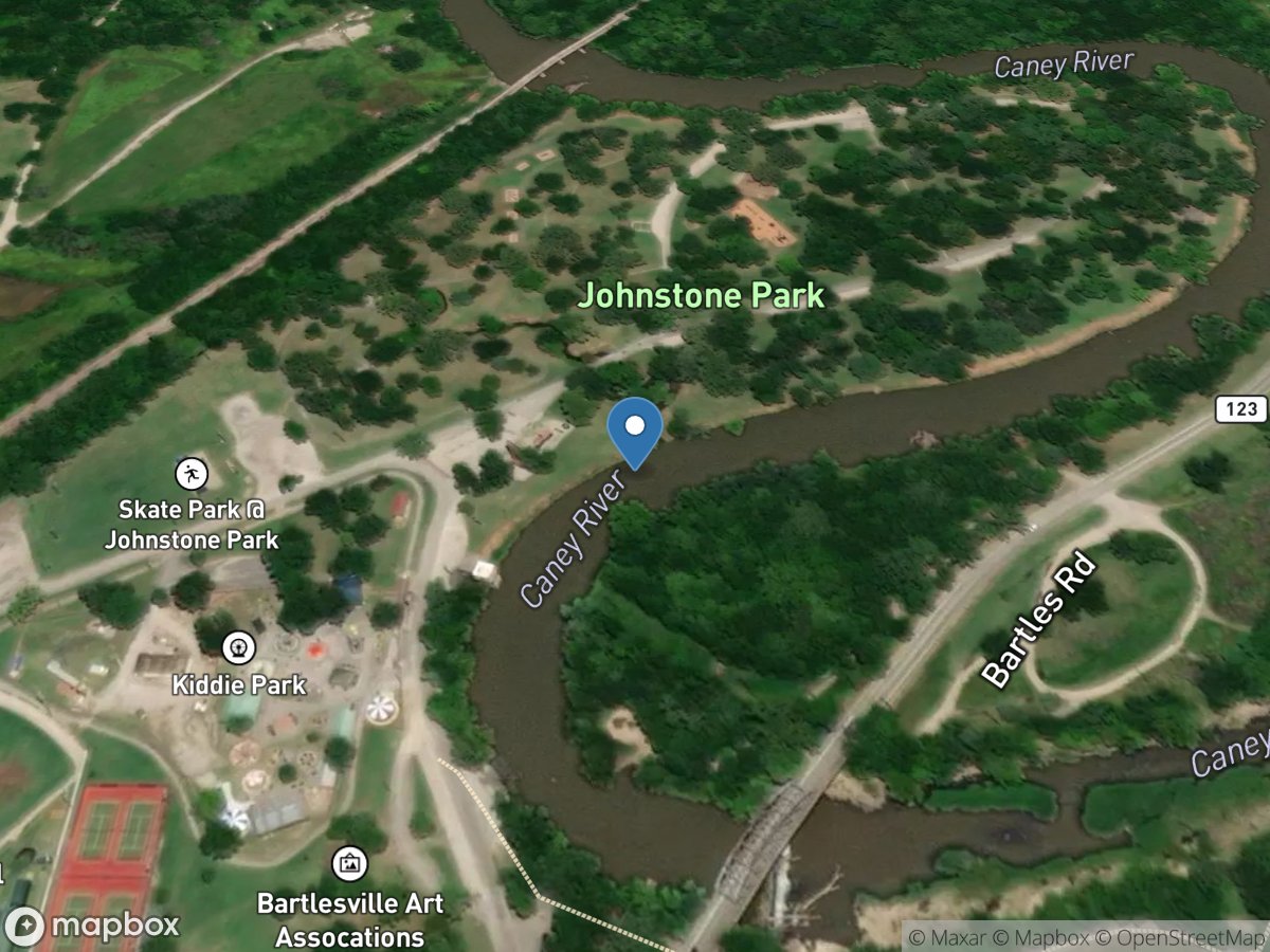 Caney River above Coon Creek at Bartlesville, OK location