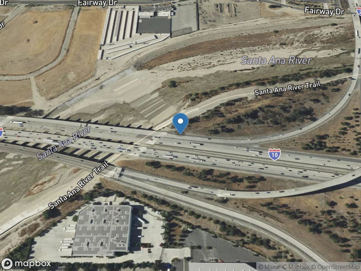 Santa Ana River a East ST near San Bernardino CA location