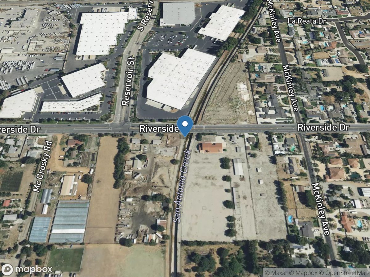 San Antonio Creek a Riverside Drive near Chino CA location