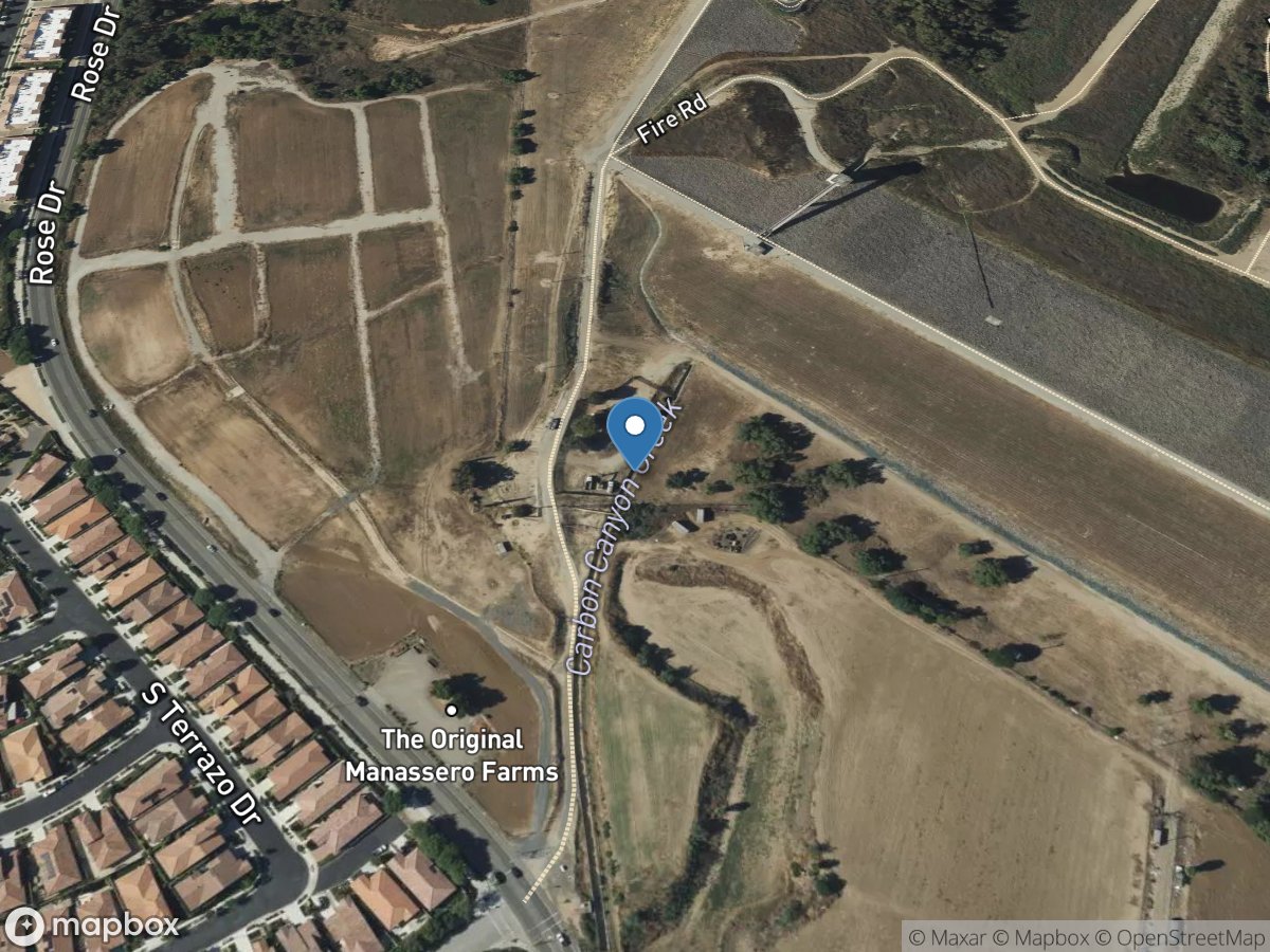 Carbon Creek below Carbon Cyn DAM CA location