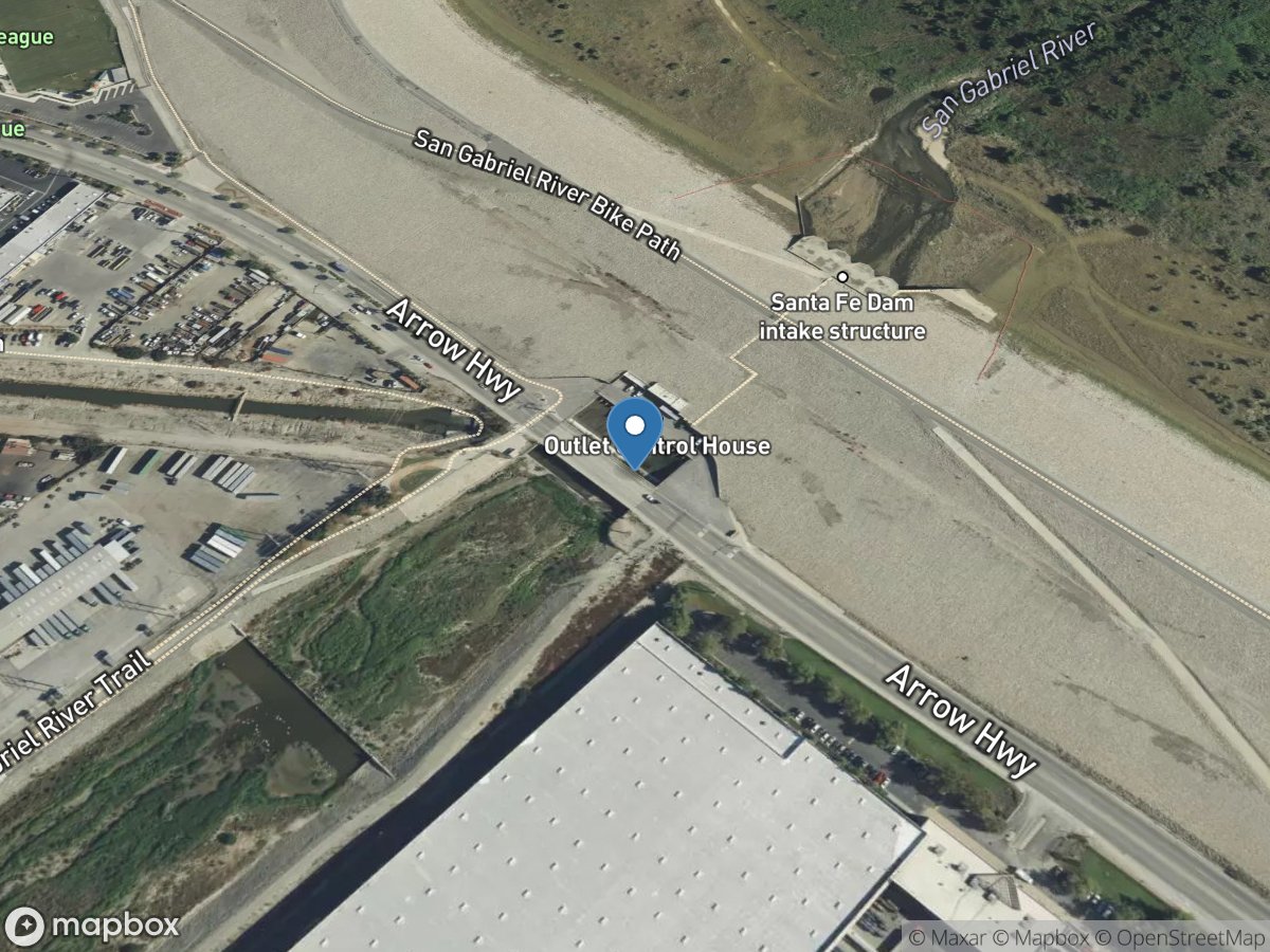 San Gabriel River below Santa Fe DAM near Baldwin Pk CA location