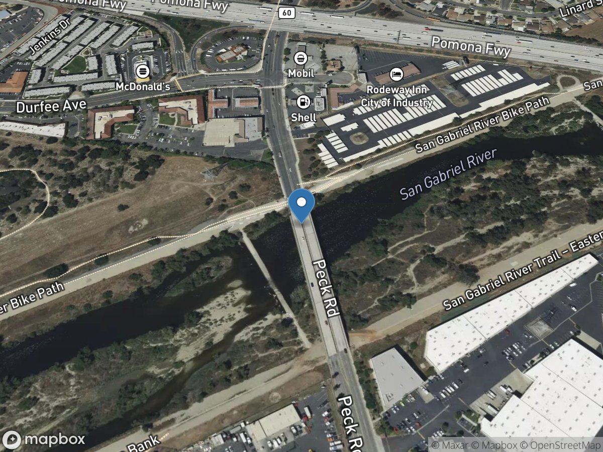 San Gabriel River above Whittier Narrows DAM CA location